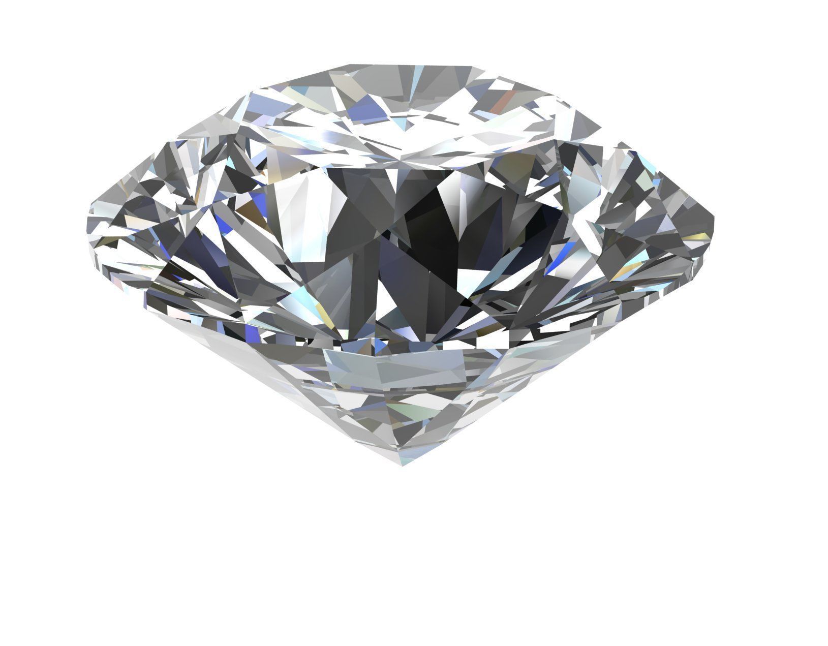 Round Diamond 3d model Low-poly 3D model_9