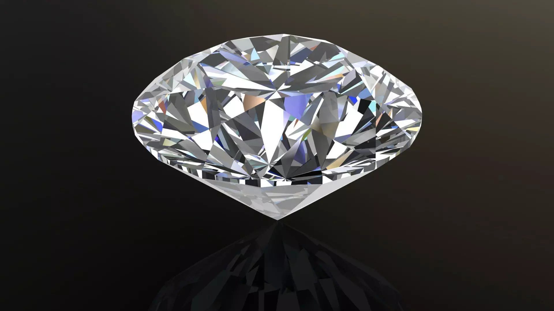 Round Diamond 3d model Low-poly 3D model_0