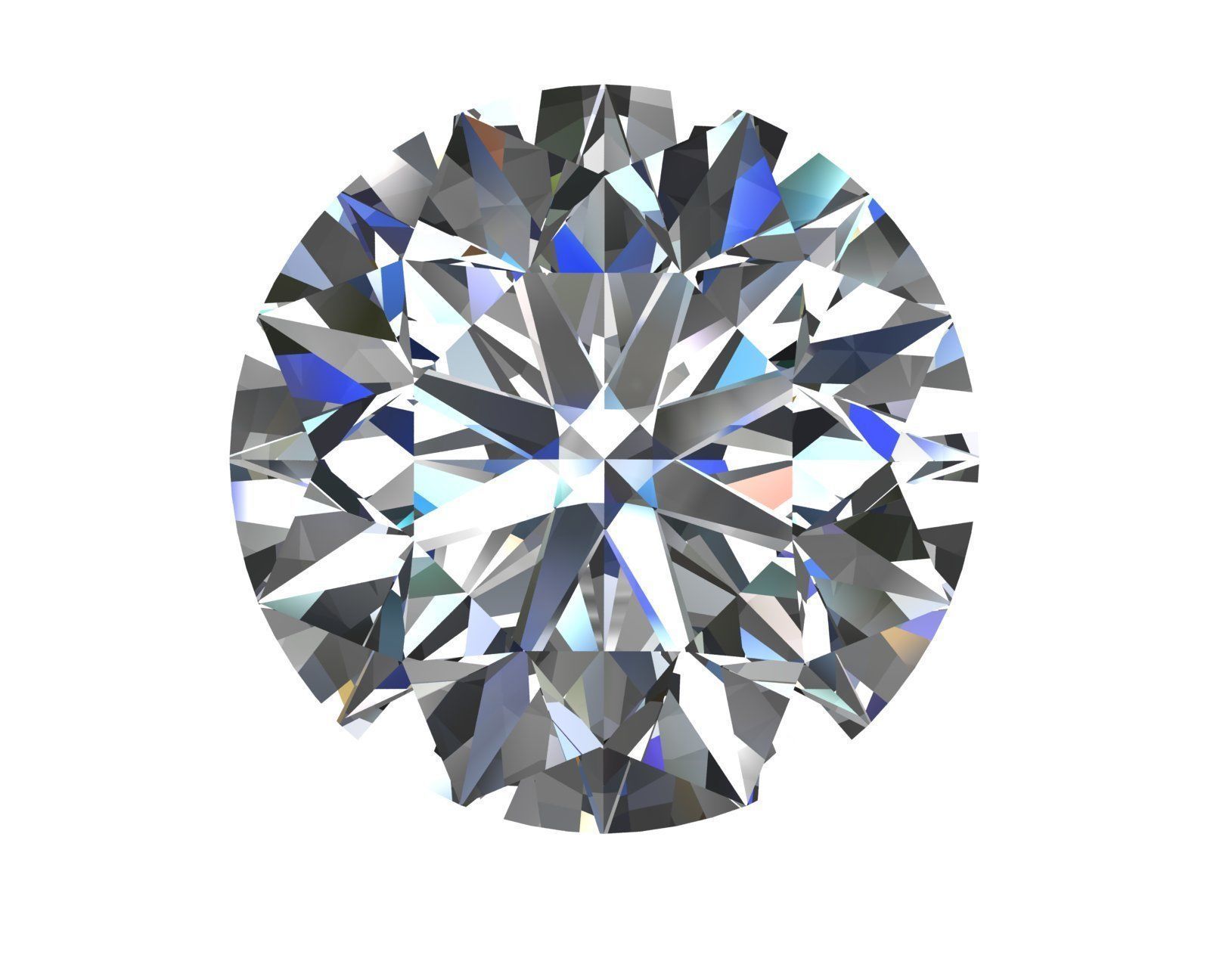 Round Diamond 3d model Low-poly 3D model_10