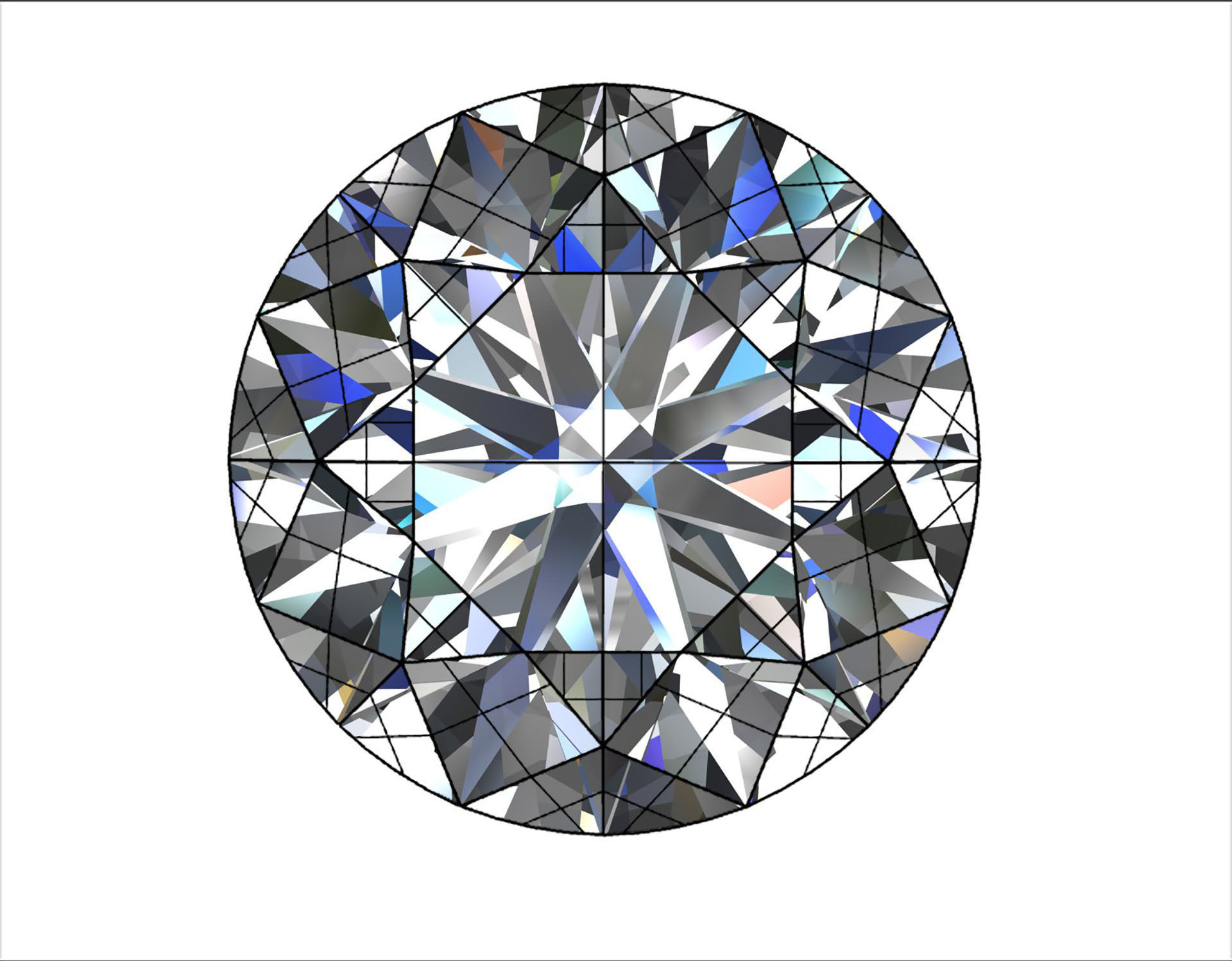 Round Diamond 3d model Low-poly 3D model_7