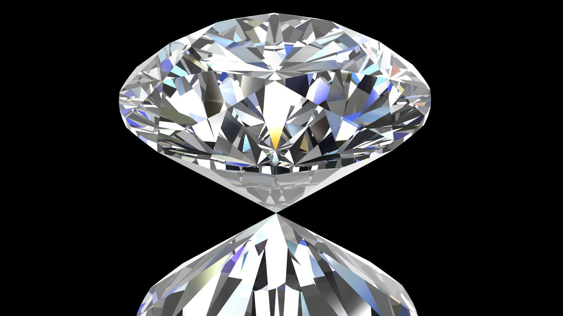 Round Diamond 3d model Low-poly 3D model_4