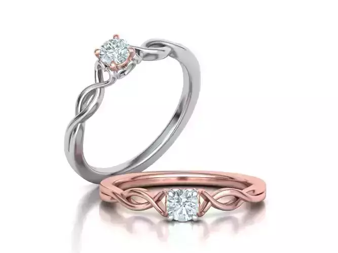 Heart Engagement ring with 4mm stone 3dmodel 3D print model