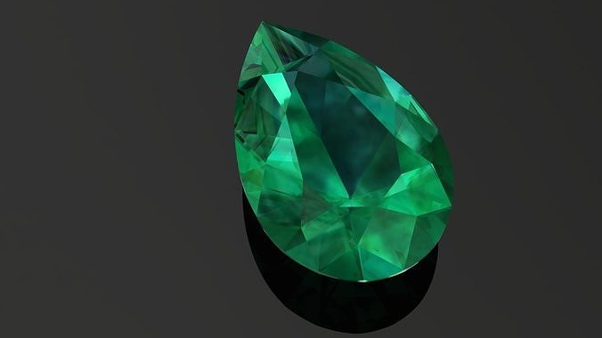 Emerald Pear cut 3d model Low-poly 3D model