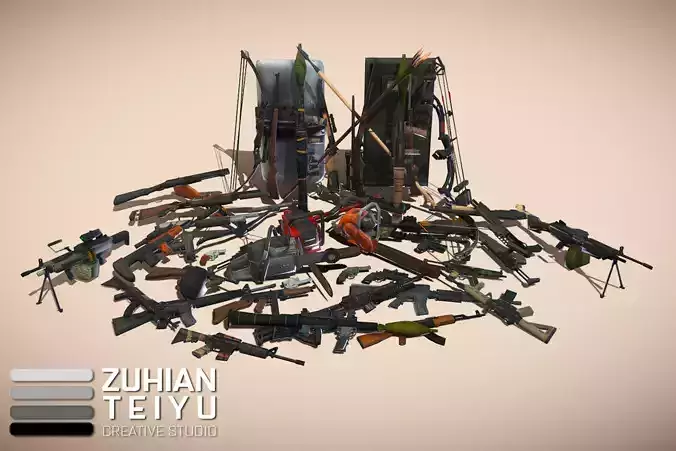 Lowpoly Apocalypse Weapons