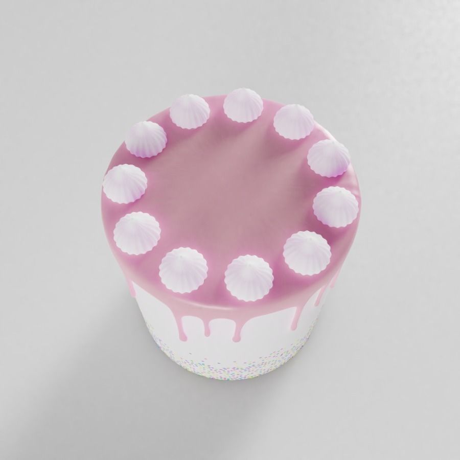Funfetti Cake 3D model_1