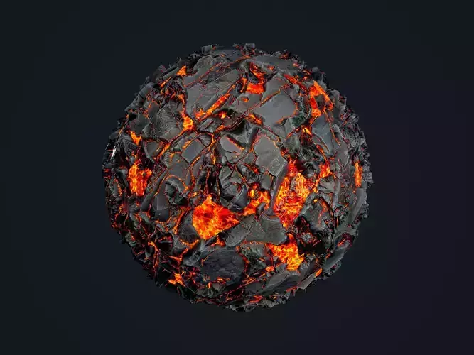 Lava Ground Seamless PBR Texture 07