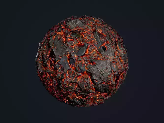 Lava Ground Seamless PBR Texture 08