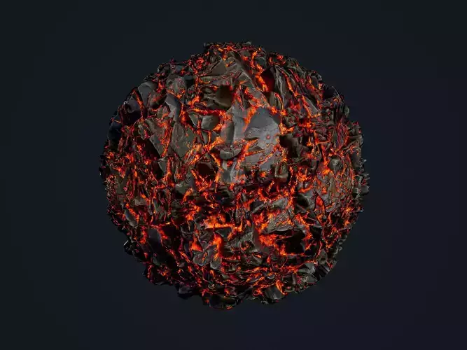 Lava Ground Seamless PBR Texture 09