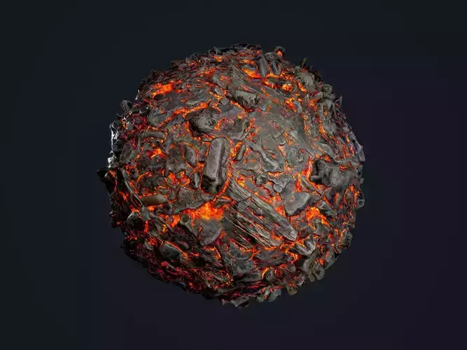 Lava Ground Seamless PBR Texture 14