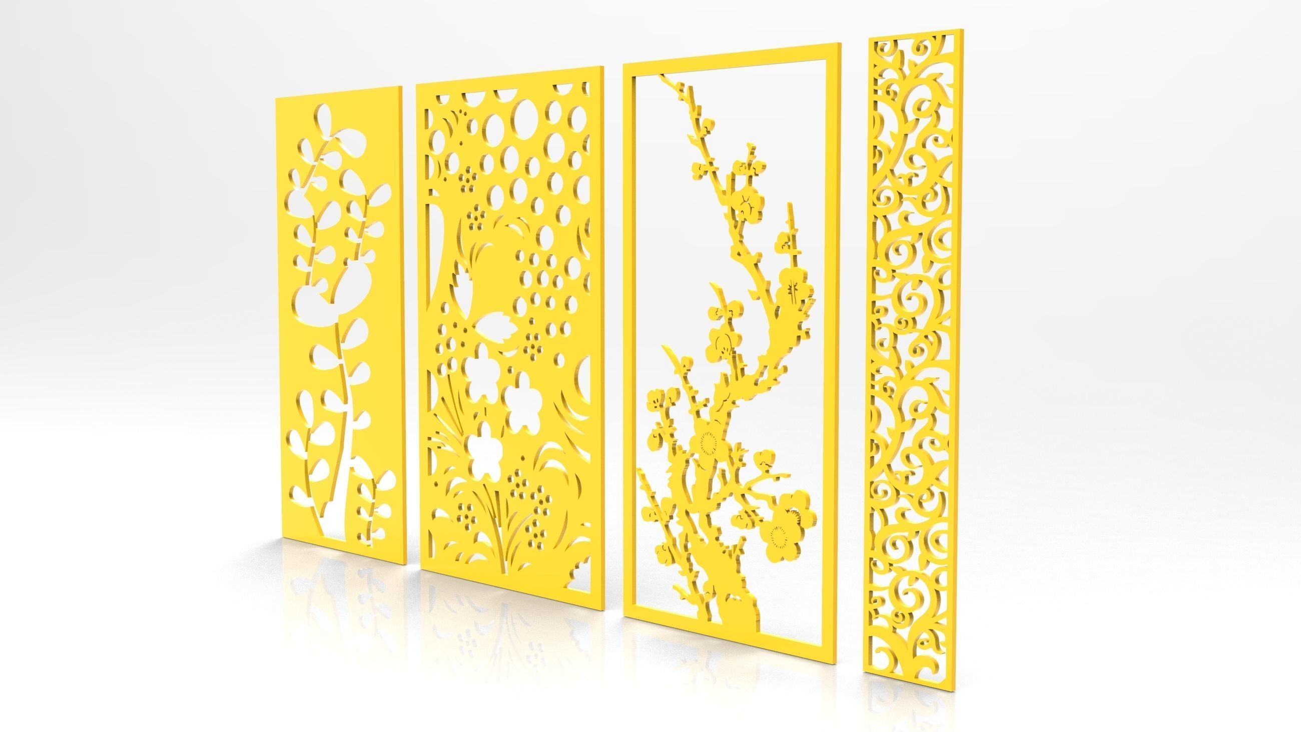 30 3D Decorative wall panels - screen SET 013 3D model_3