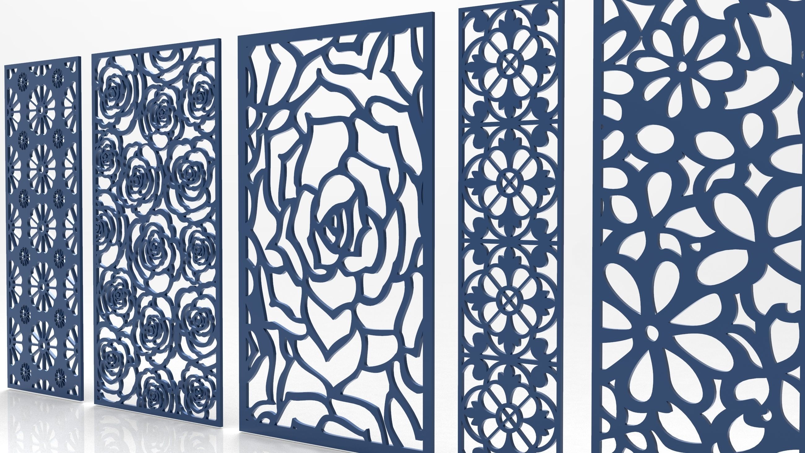 30 3D Decorative wall panels - screen SET 013 3D model_5