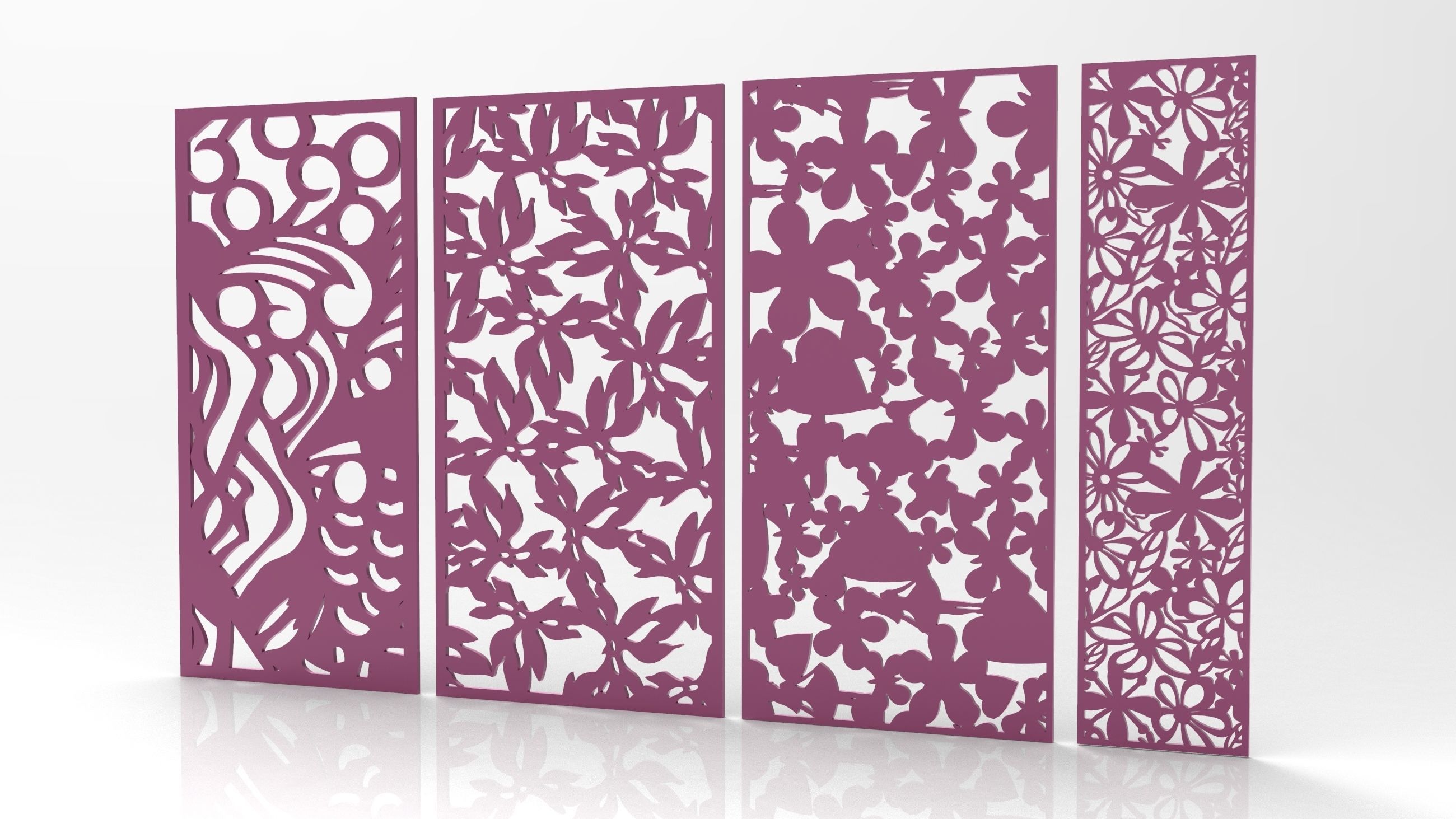30 3D Decorative wall panels - screen SET 013 3D model_7