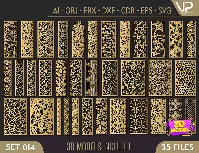 35 3D Decorative wall panels - screen SET 014