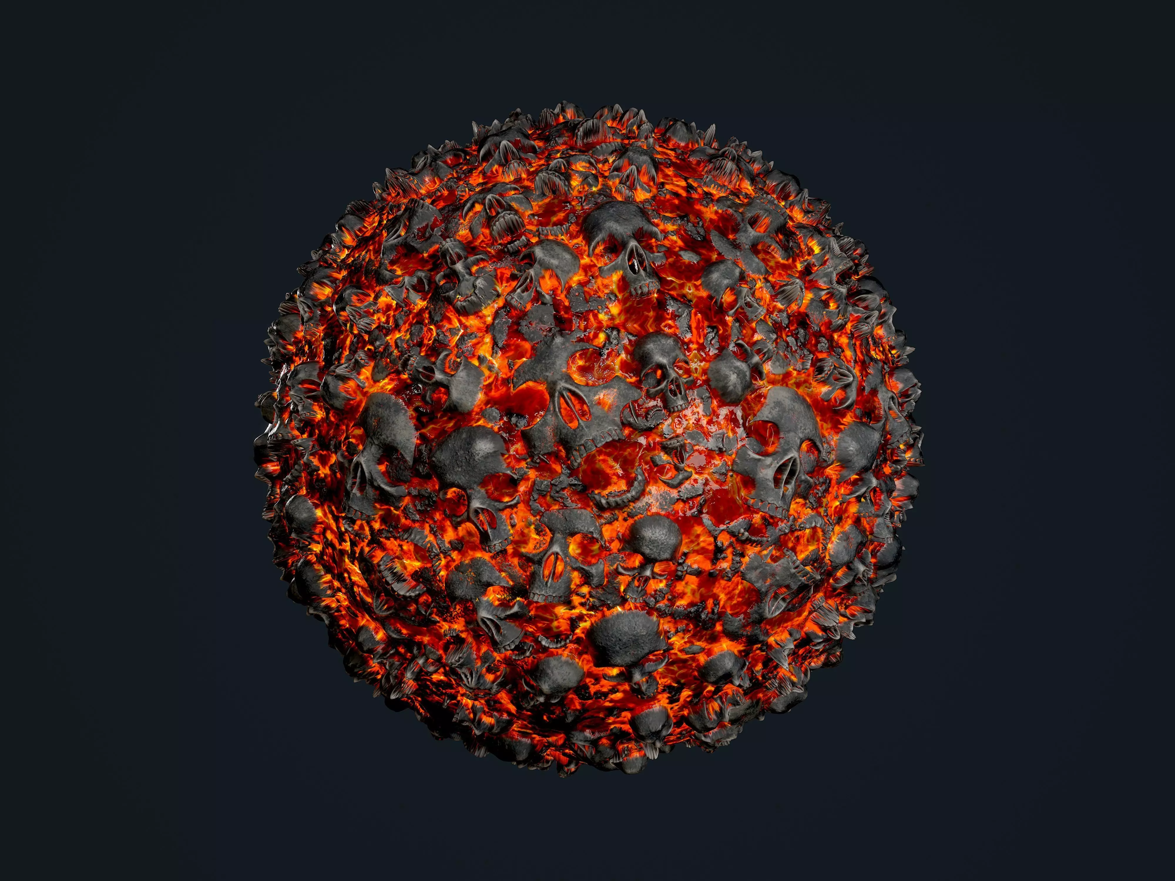 Lava Ground Seamless PBR Texture 23 Texture_0