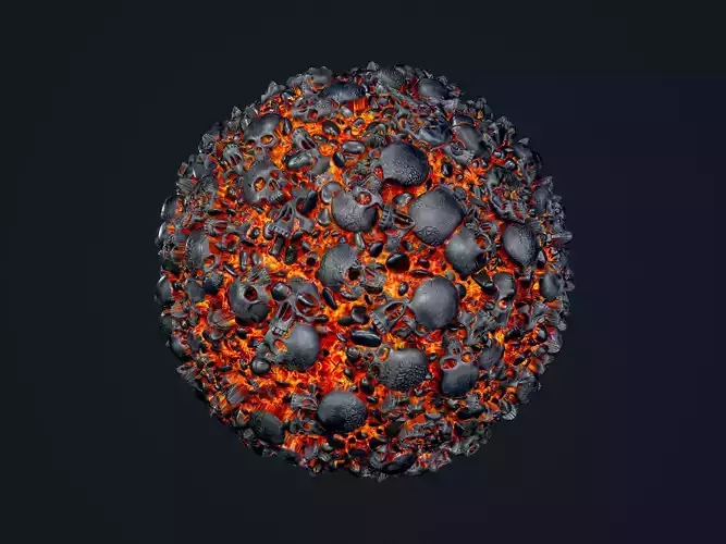 Lava Ground Seamless PBR Texture 28