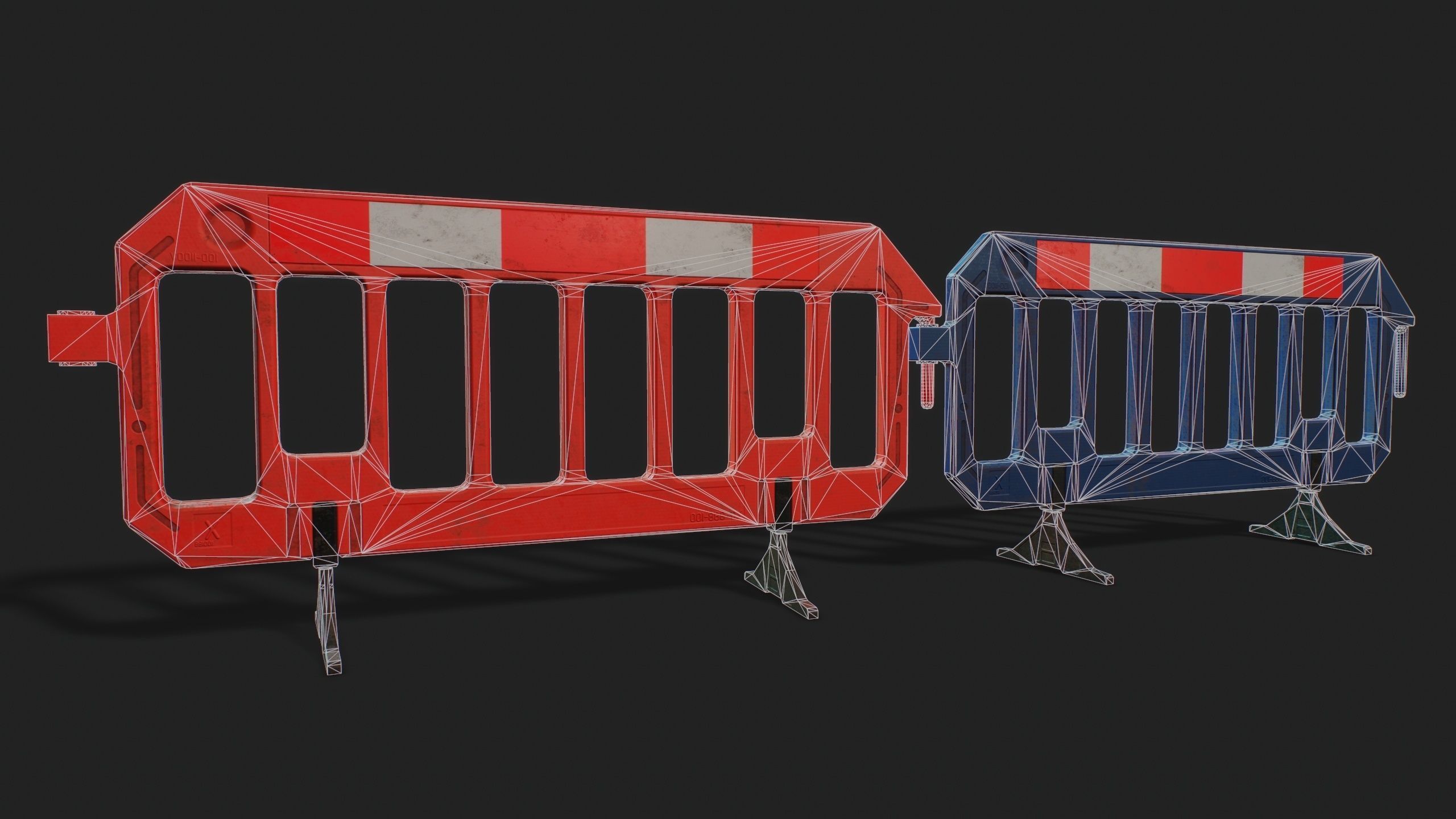 STREET BARRIER PLASTIC - Game Ready-VR Low-poly 3D model_5