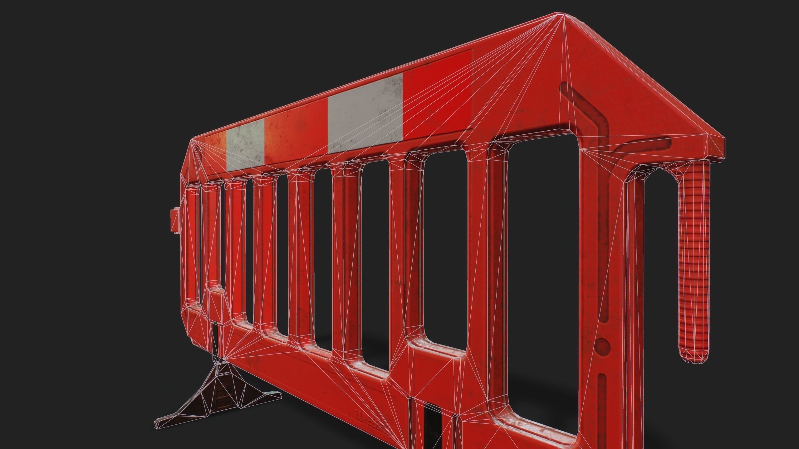 STREET BARRIER PLASTIC - Game Ready-VR Low-poly 3D model_16