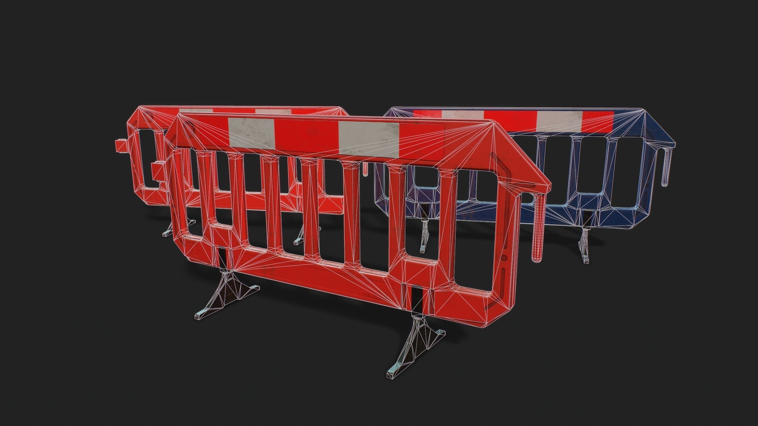 STREET BARRIER PLASTIC - Game Ready-VR Low-poly 3D model_18