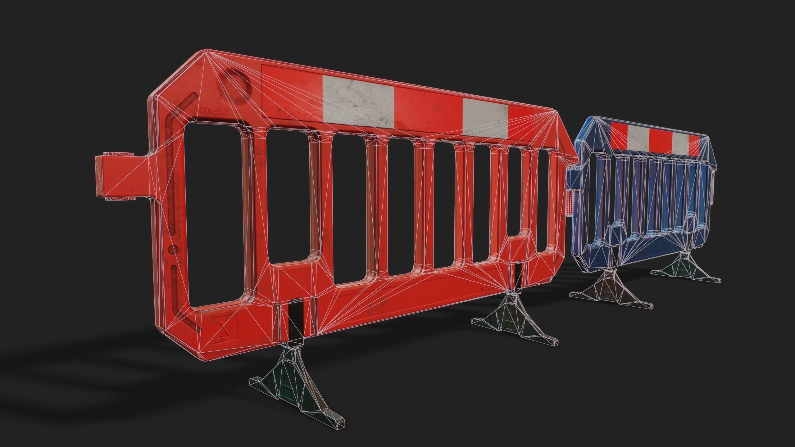 STREET BARRIER PLASTIC - Game Ready-VR Low-poly 3D model_4