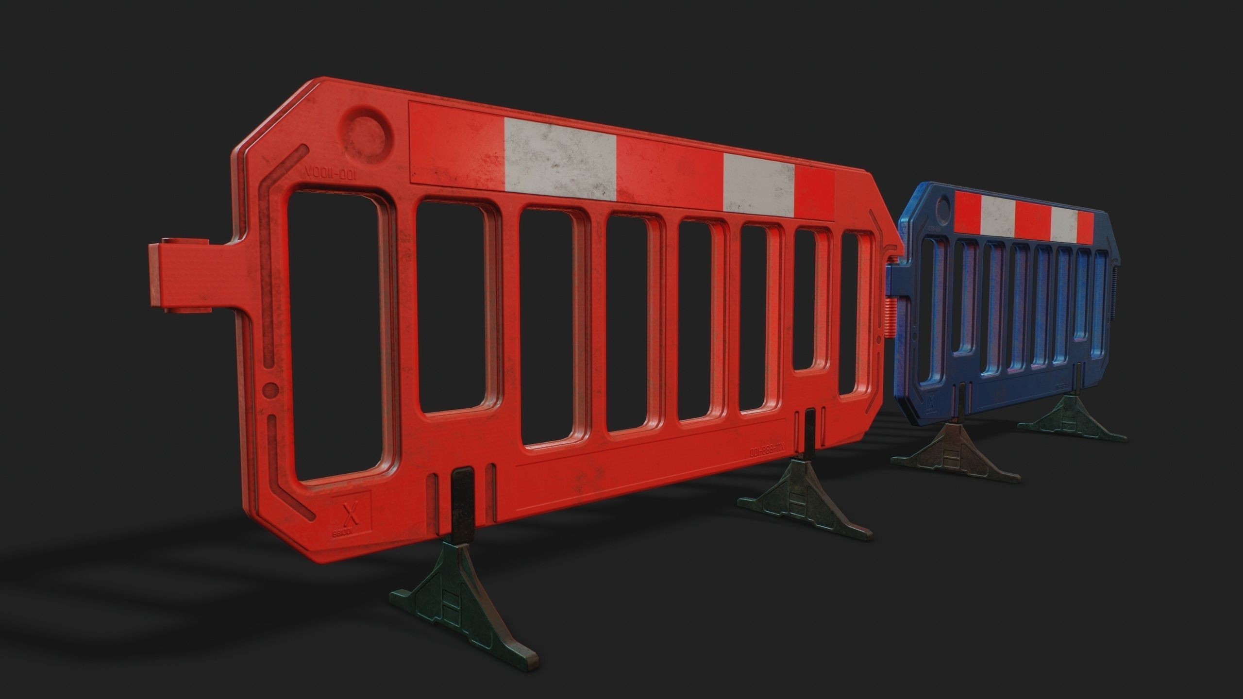 STREET BARRIER PLASTIC - Game Ready-VR Low-poly 3D model_3
