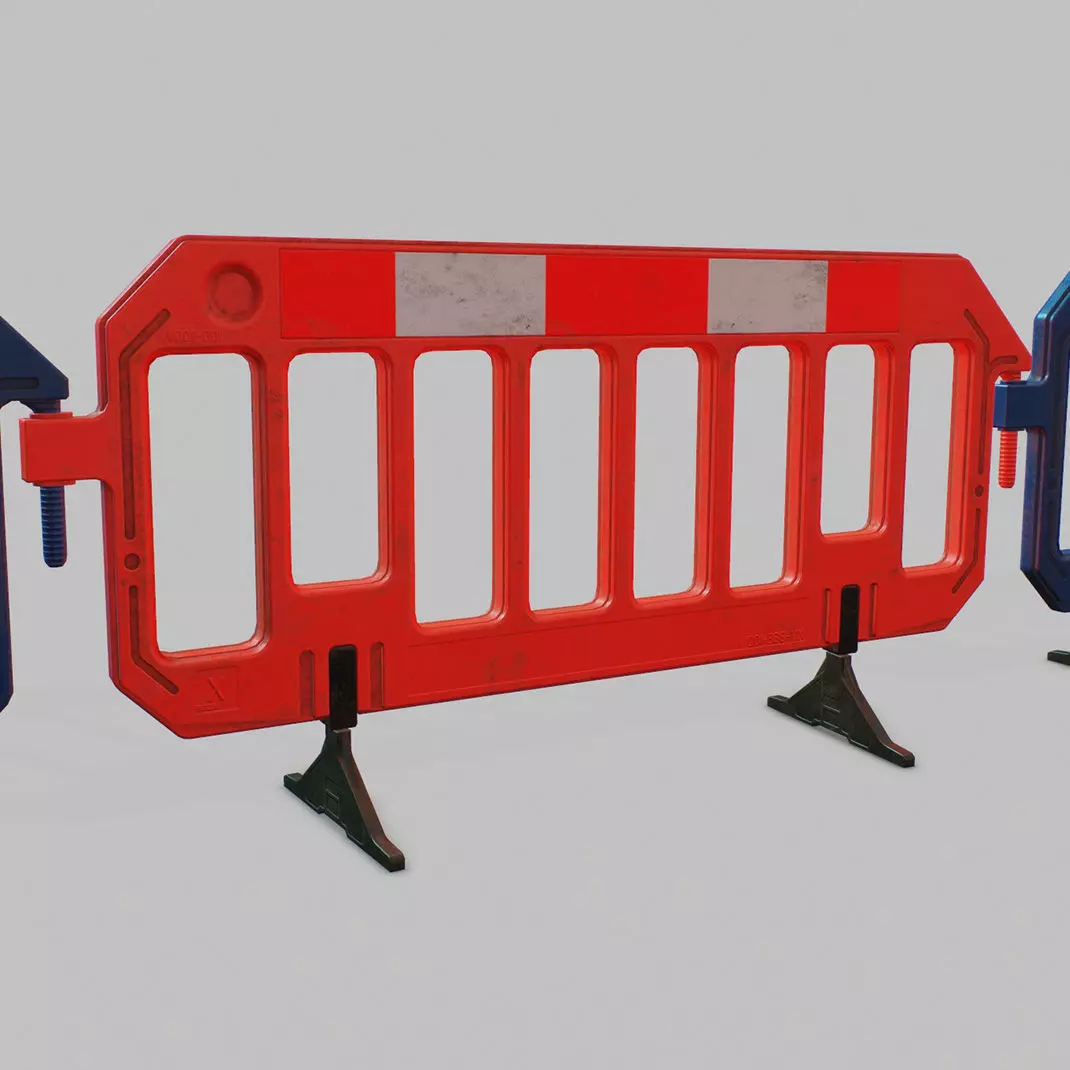 STREET BARRIER PLASTIC - Game Ready-VR Low-poly 3D model_0