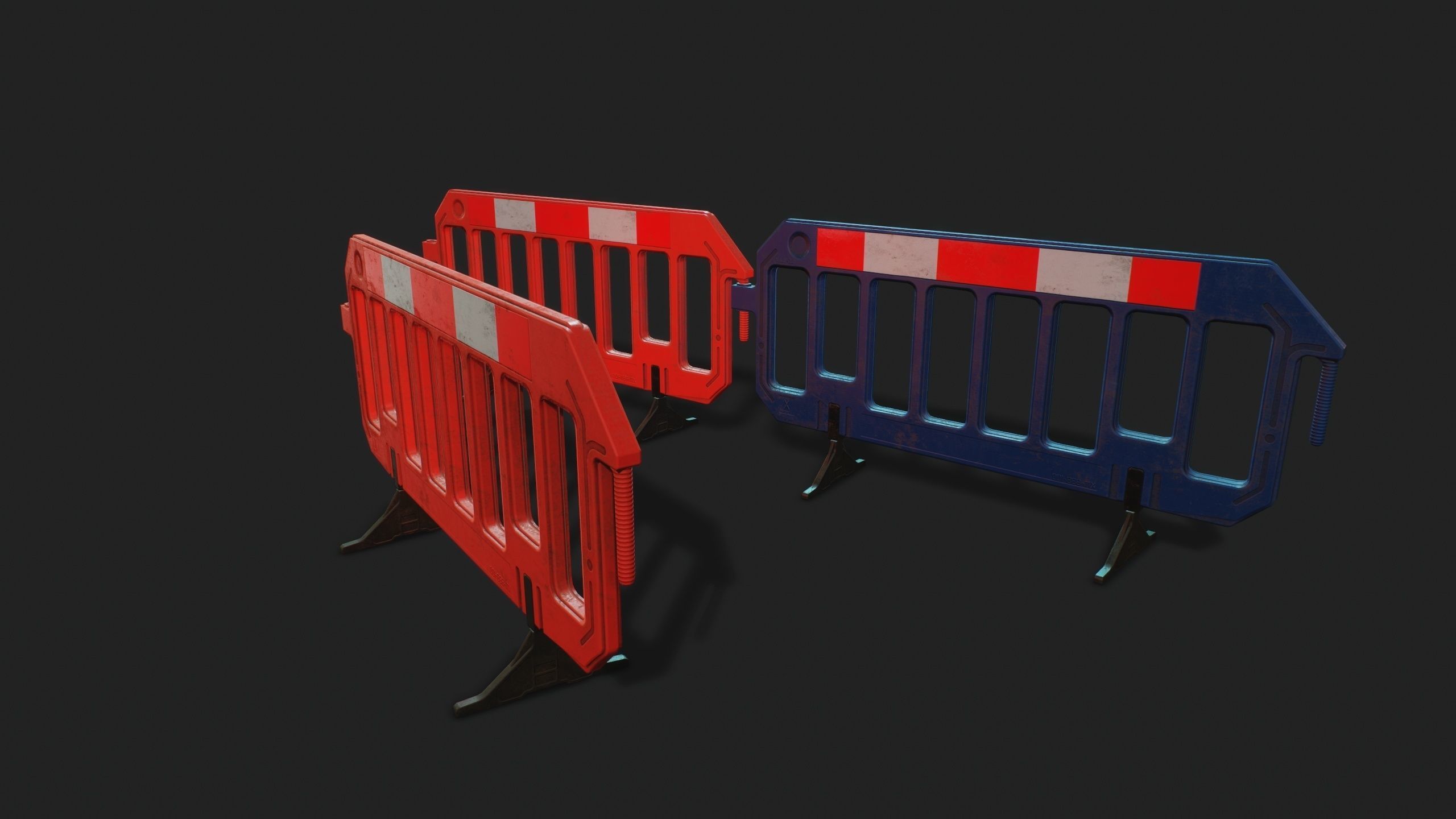 STREET BARRIER PLASTIC - Game Ready-VR Low-poly 3D model_20
