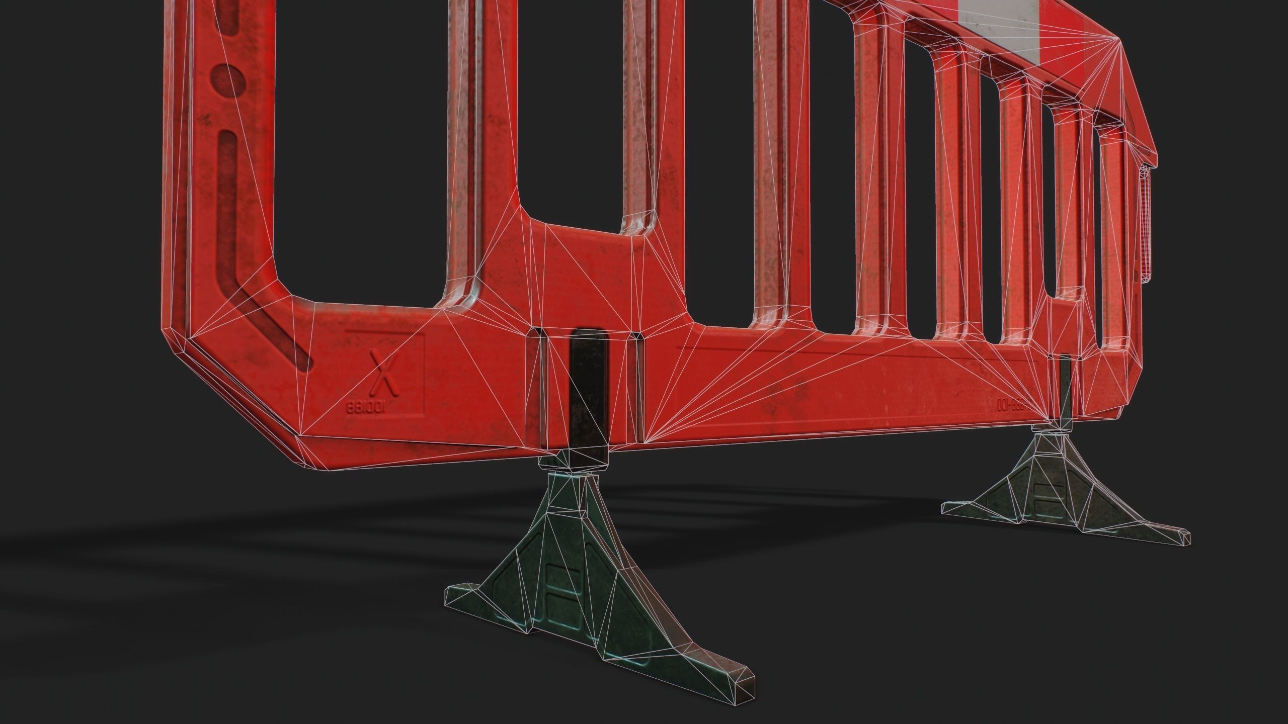 STREET BARRIER PLASTIC - Game Ready-VR Low-poly 3D model_12