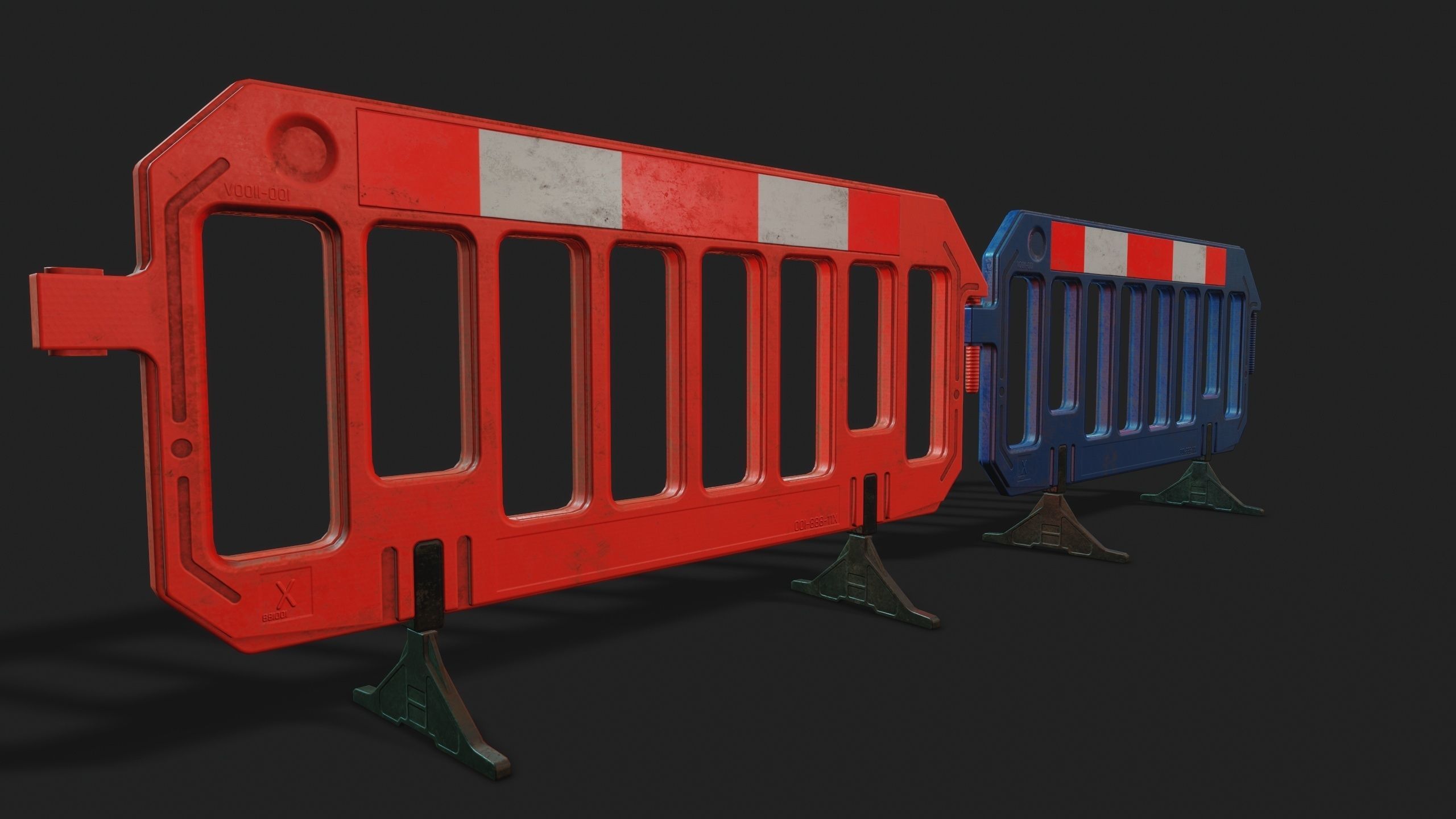 STREET BARRIER PLASTIC - Game Ready-VR Low-poly 3D model_2