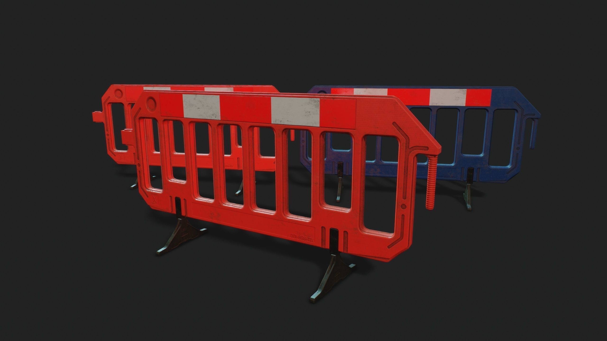 STREET BARRIER PLASTIC - Game Ready-VR Low-poly 3D model_17