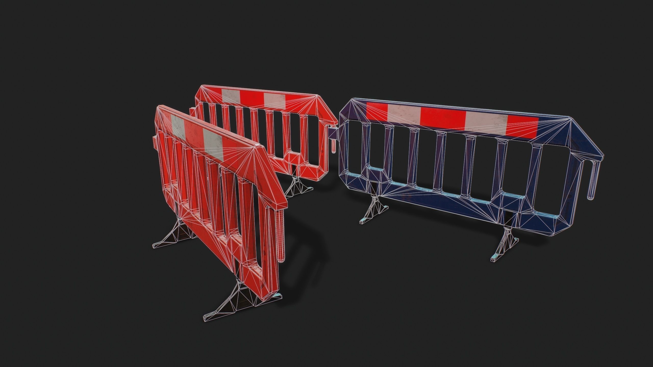 STREET BARRIER PLASTIC - Game Ready-VR Low-poly 3D model_19