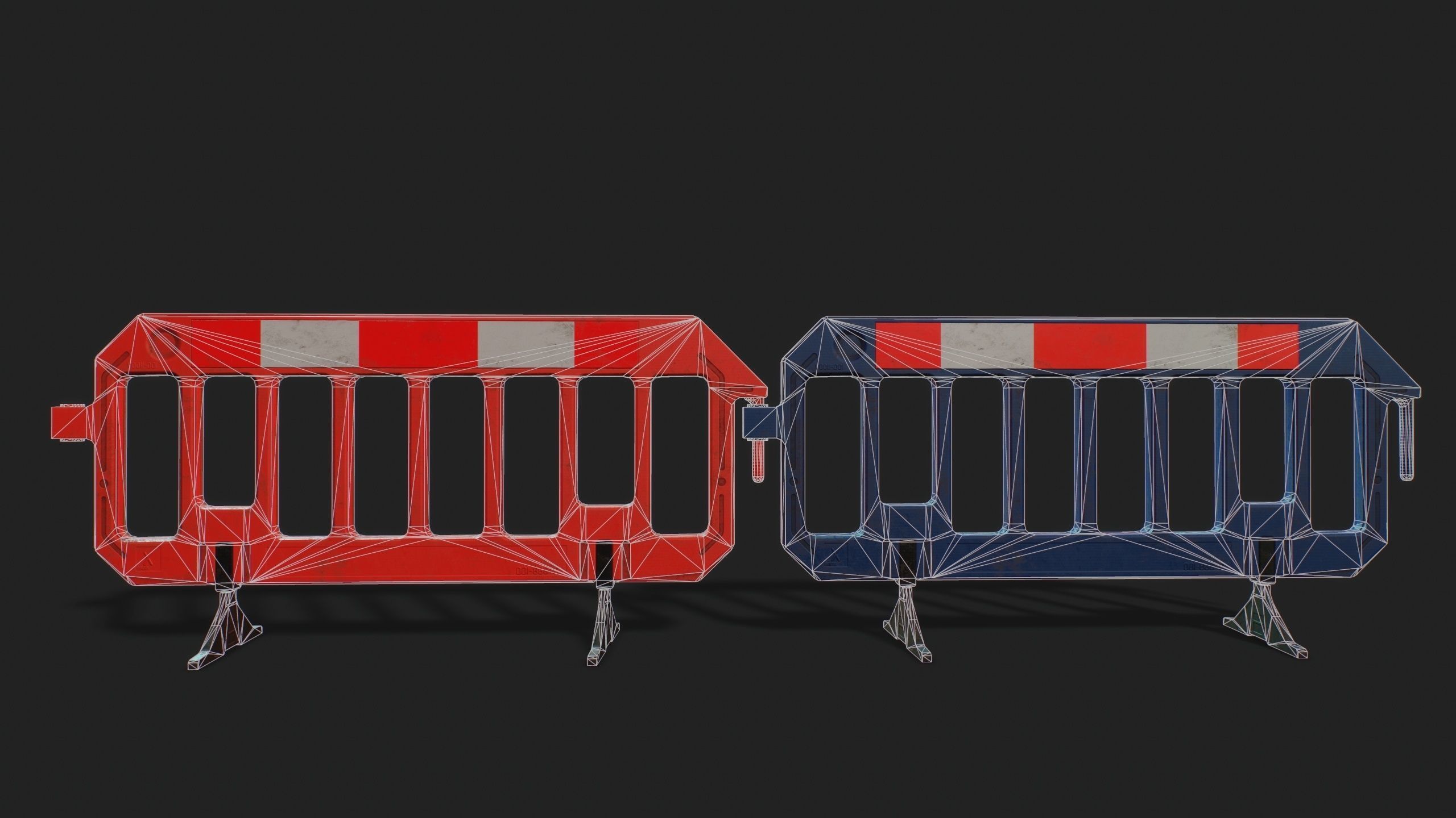 STREET BARRIER PLASTIC - Game Ready-VR Low-poly 3D model_8