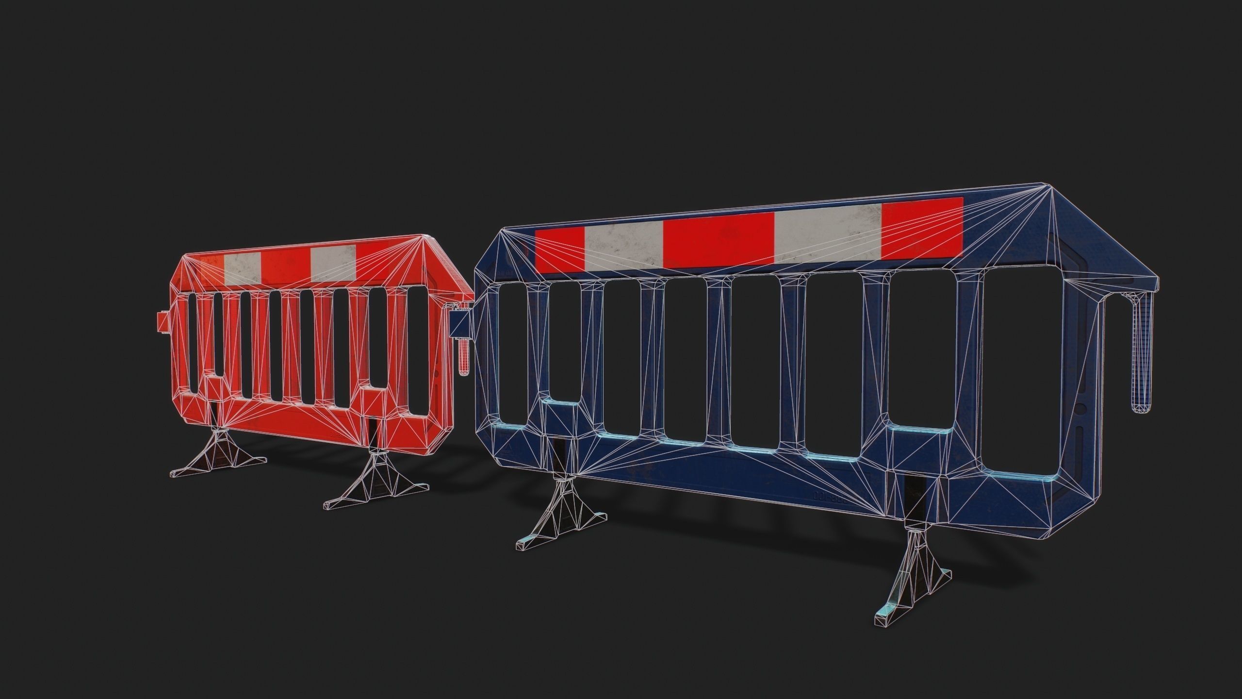 STREET BARRIER PLASTIC - Game Ready-VR Low-poly 3D model_9