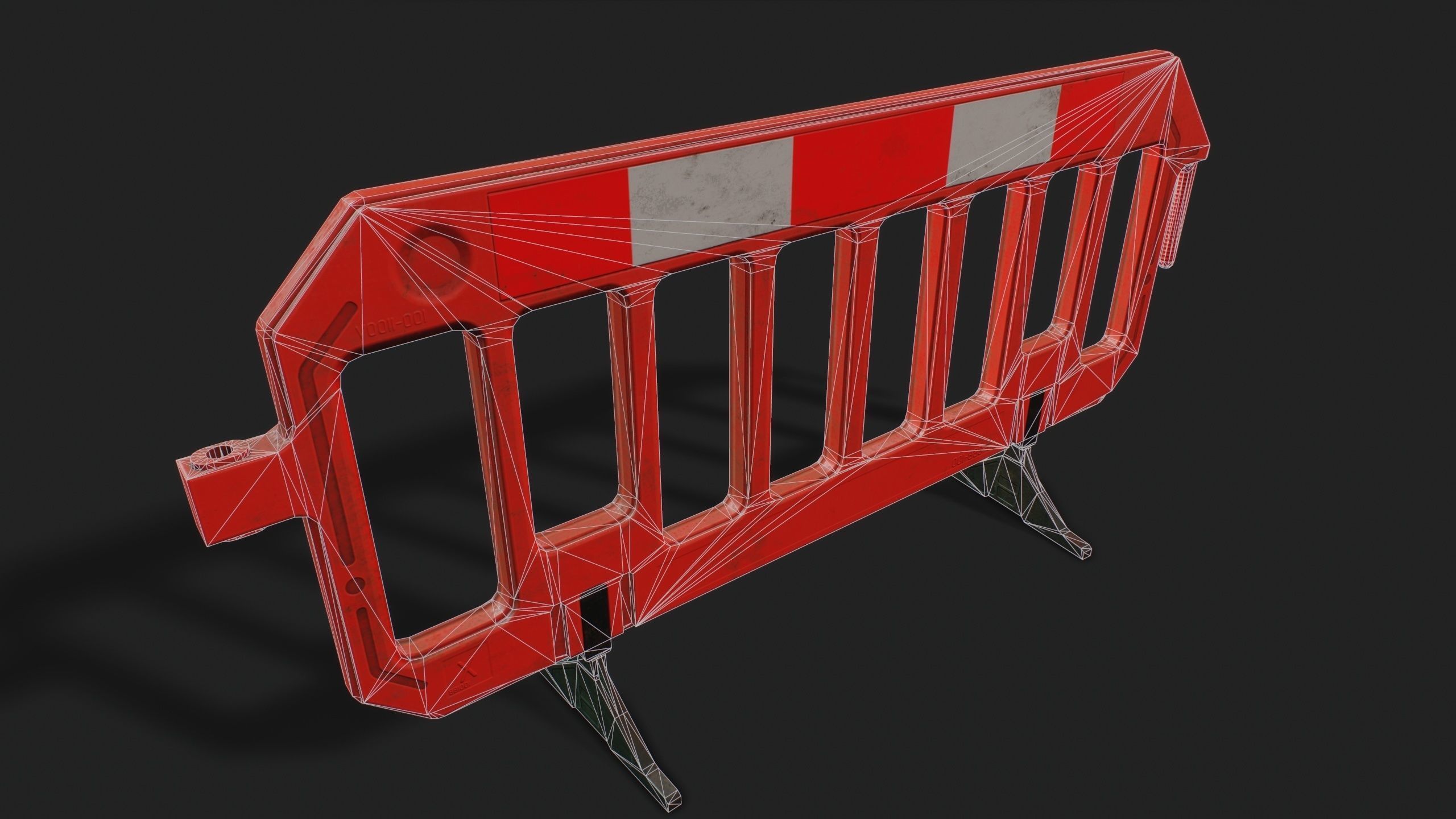 STREET BARRIER PLASTIC - Game Ready-VR Low-poly 3D model_13
