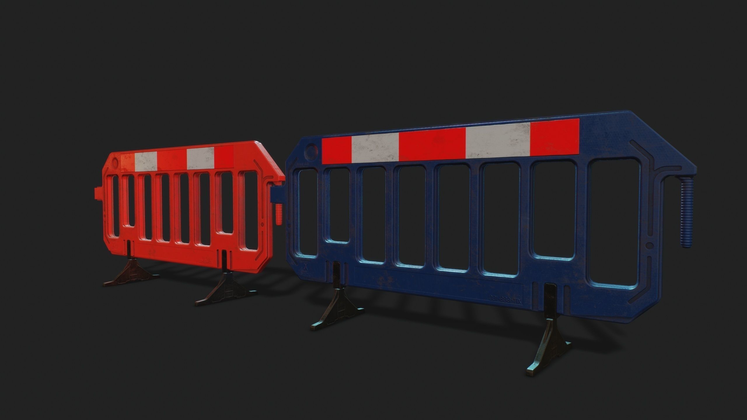 STREET BARRIER PLASTIC - Game Ready-VR Low-poly 3D model_10