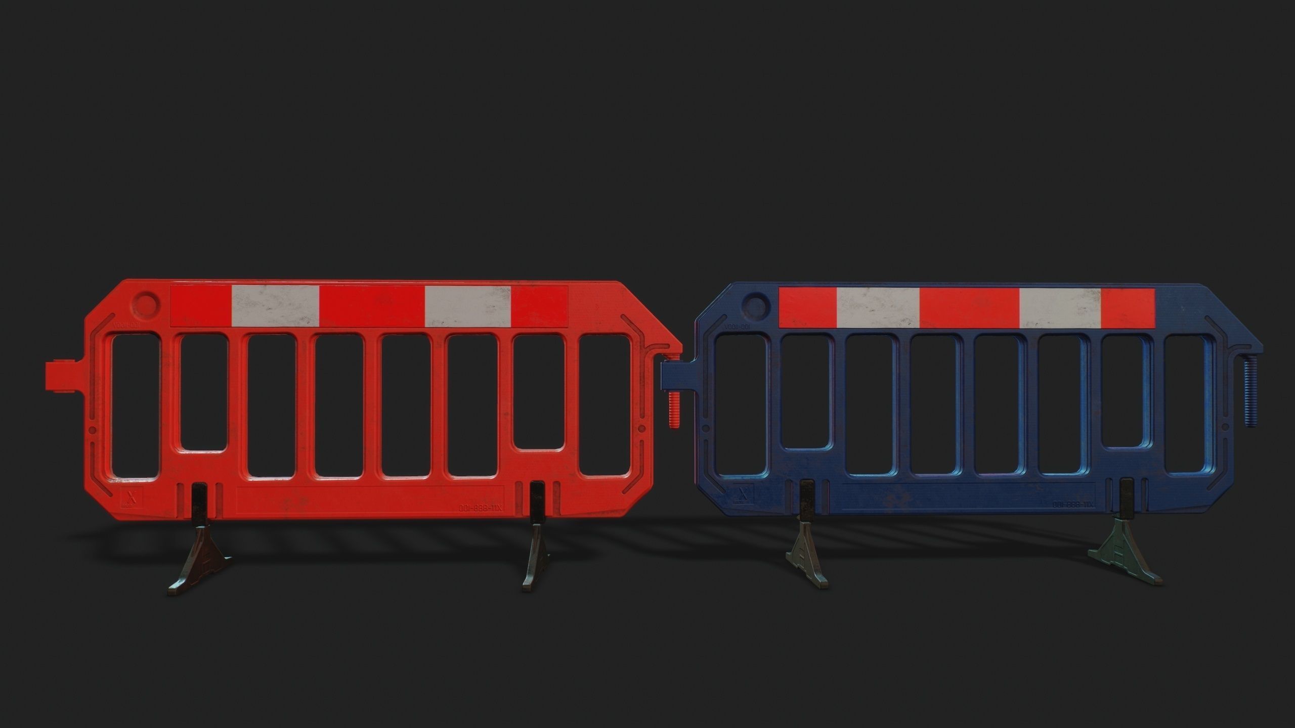 STREET BARRIER PLASTIC - Game Ready-VR Low-poly 3D model_7