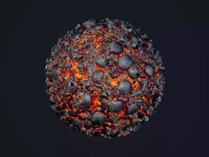 Lava Ground Seamless PBR Texture 29