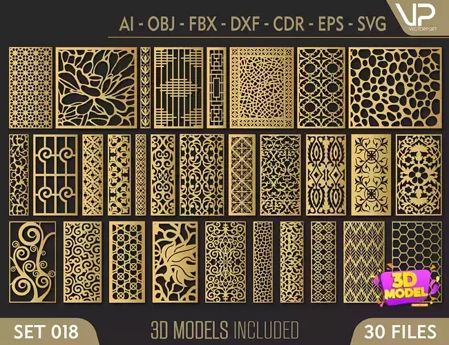 30 3D Decorative wall panels - screen SET 018