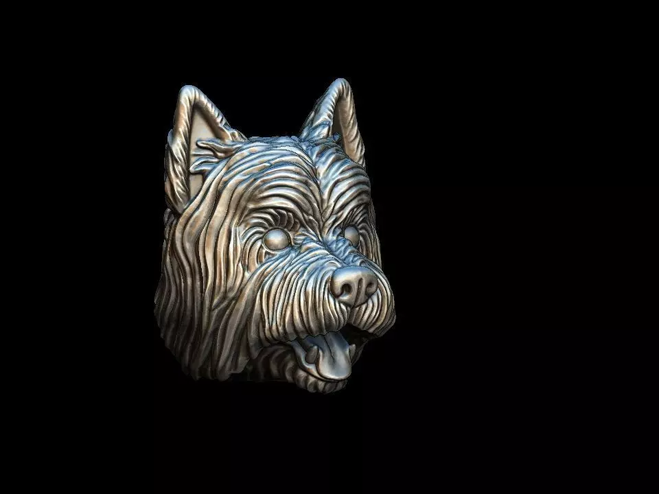 Dog West Highland White Terrier head 3D print model