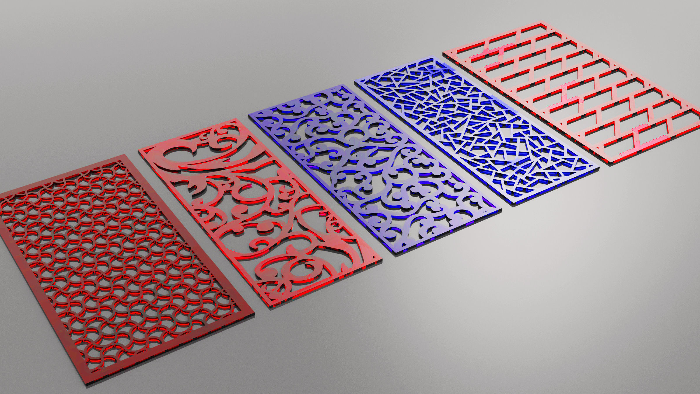 30 3D Decorative wall panels - screen SET 019 3D model_2