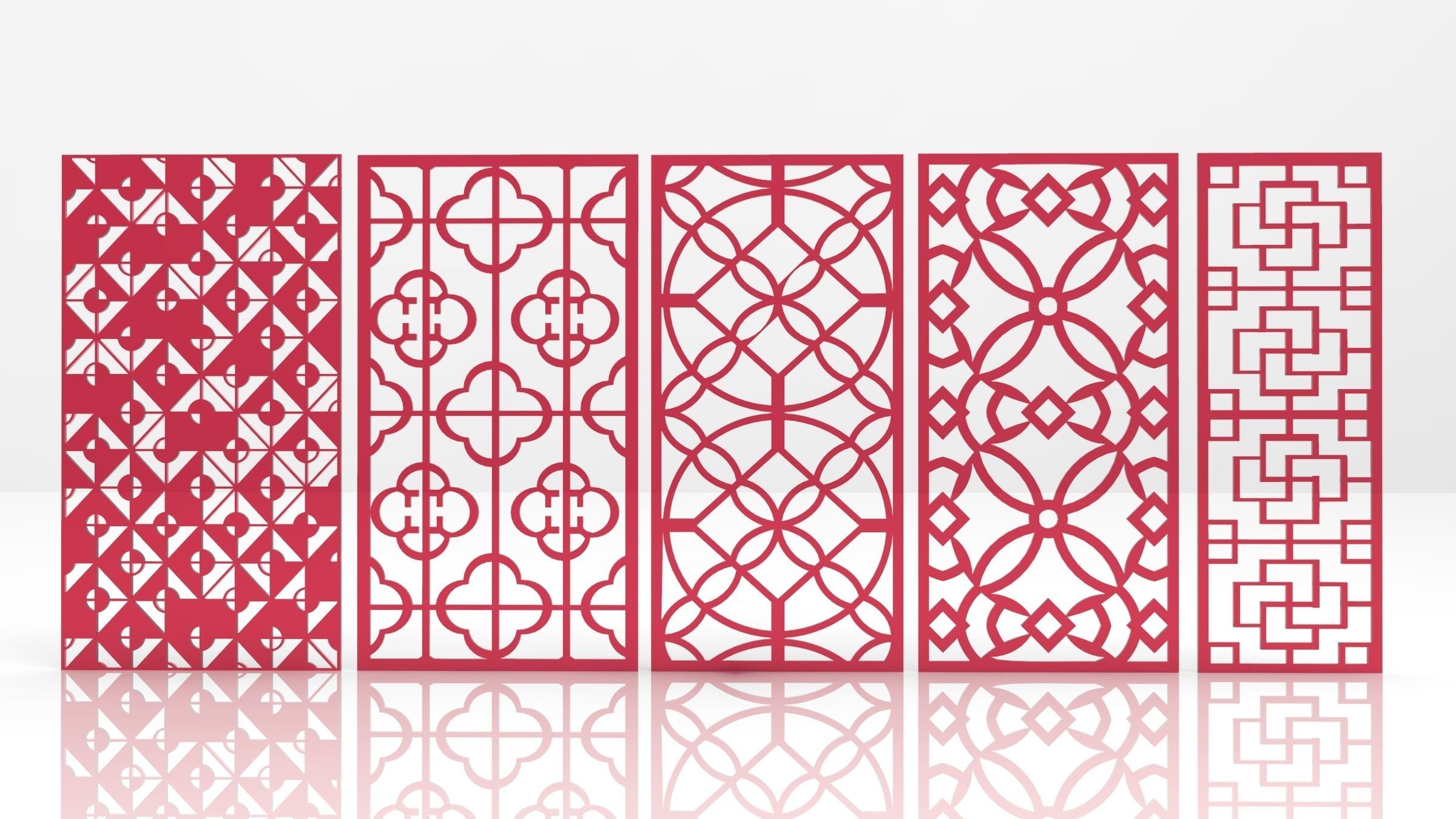 30 3D Decorative wall panels - screen SET 019 3D model_4