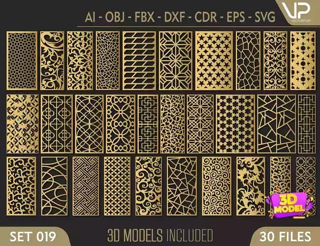 30 3D Decorative wall panels - screen SET 019