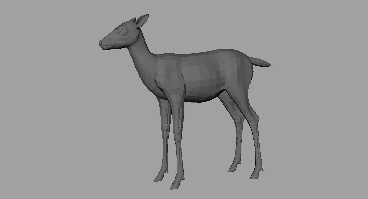 deers 3d model three deer 3D model_2