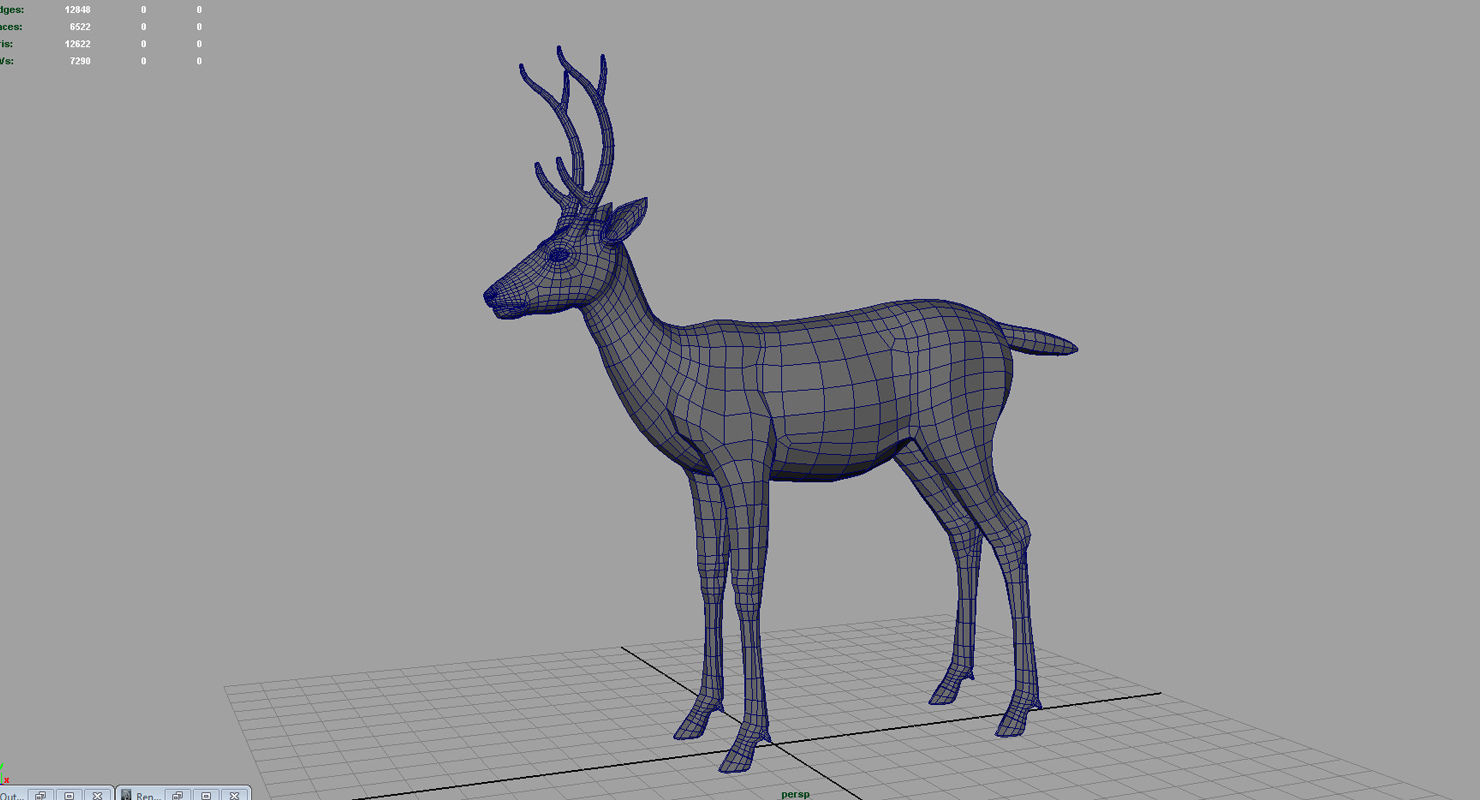 deers 3d model three deer 3D model_11