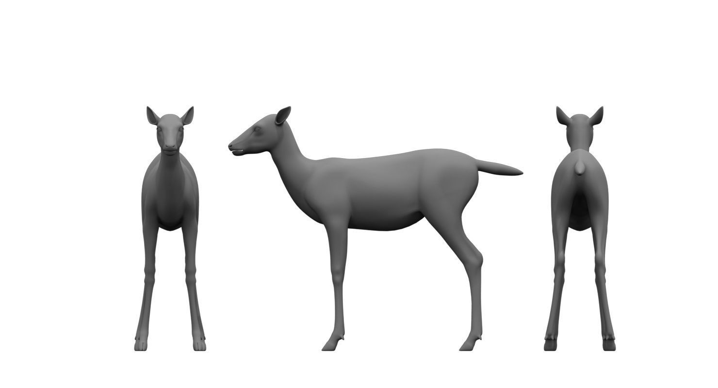 deers 3d model three deer 3D model_9