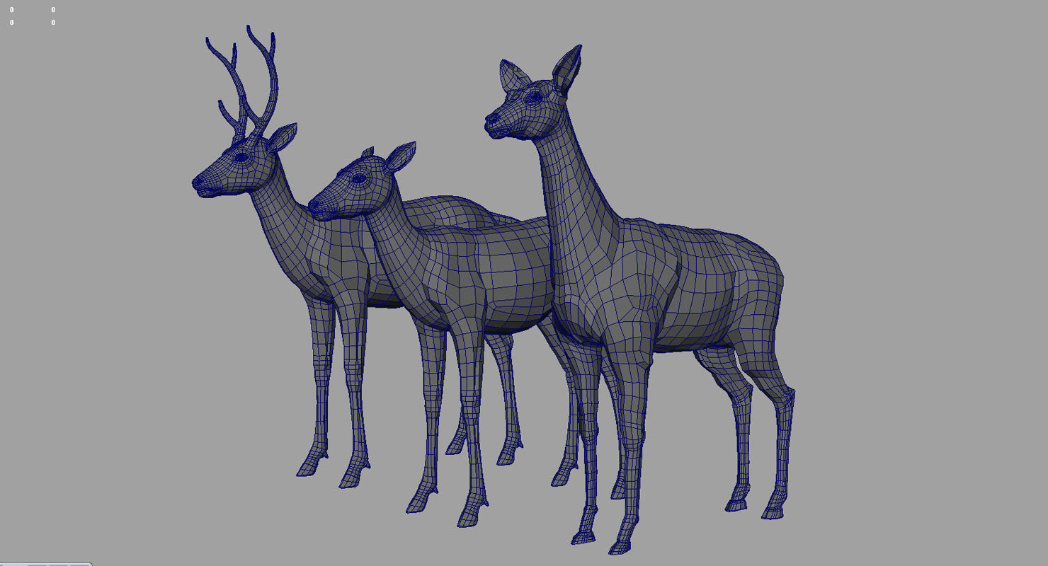 deers 3d model three deer 3D model_6