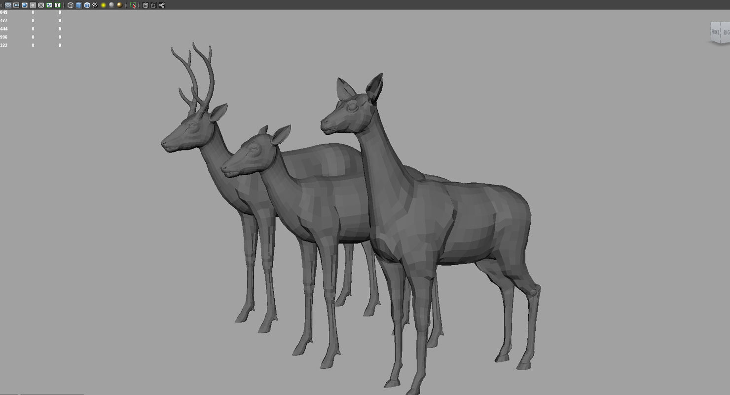 deers 3d model three deer 3D model_5