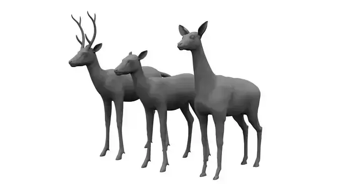 deers 3d model three deer