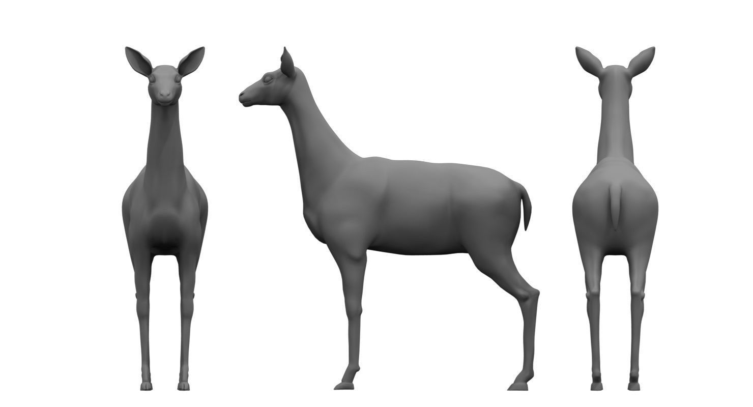 deers 3d model three deer 3D model_8