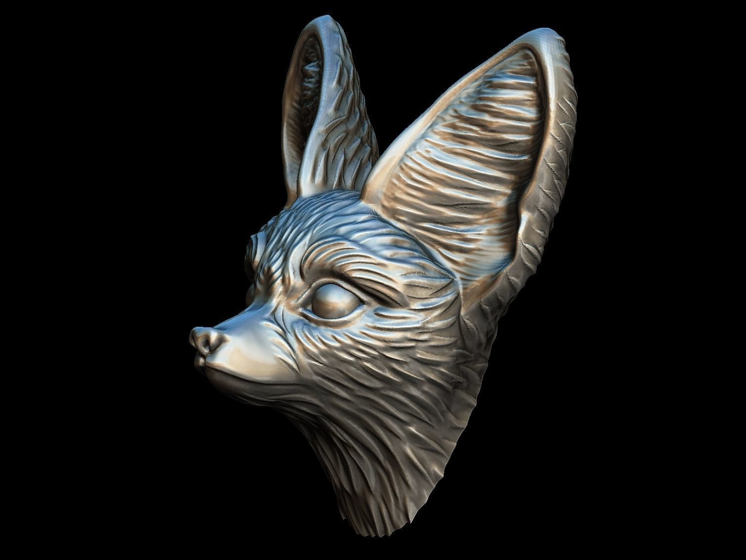 Fox head Fennec MAGERIT 3D print model_11