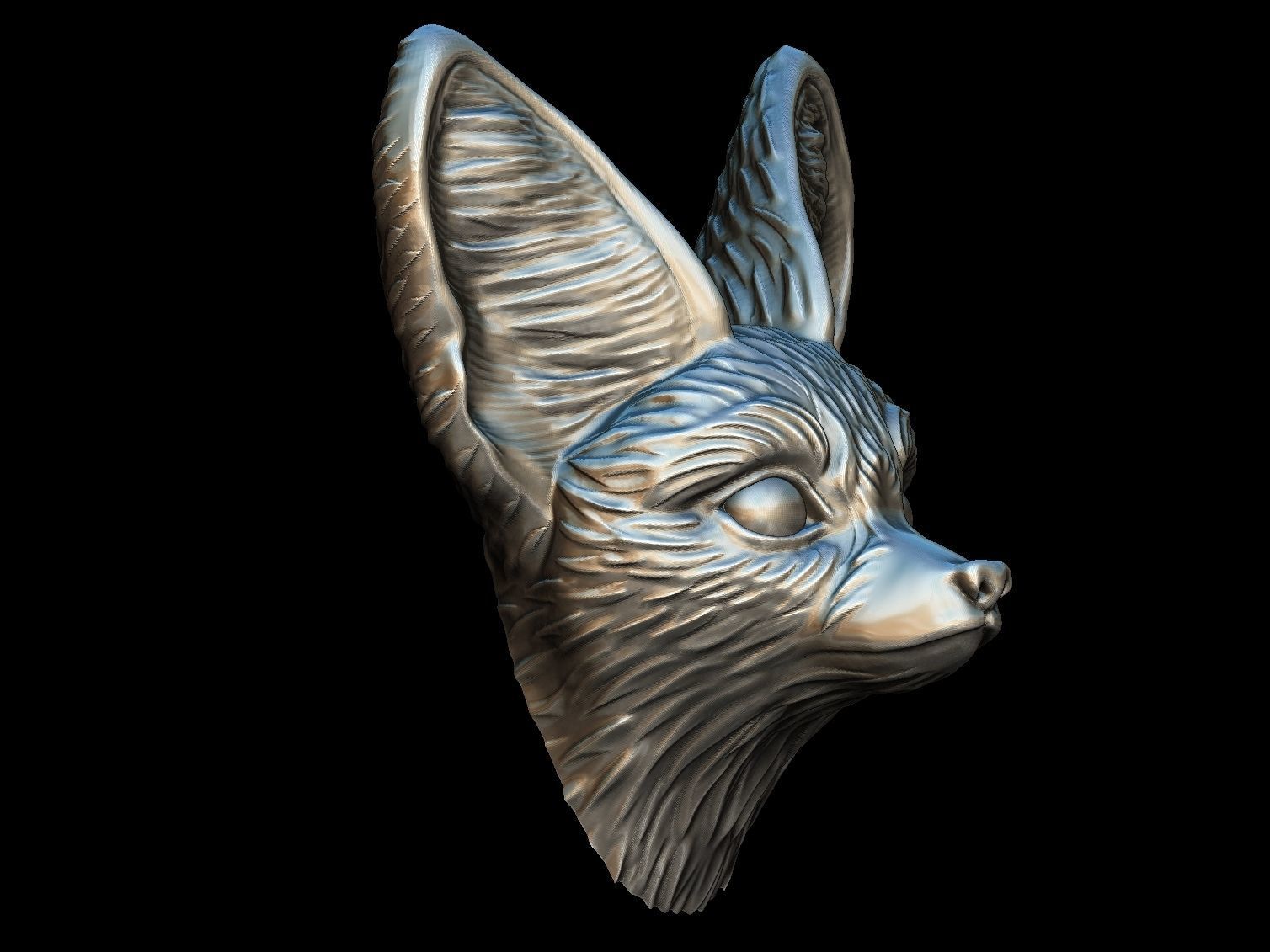 Fox head Fennec MAGERIT 3D print model_12